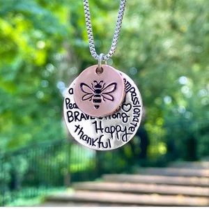 Bee Happy & Thankful Necklace - NIP